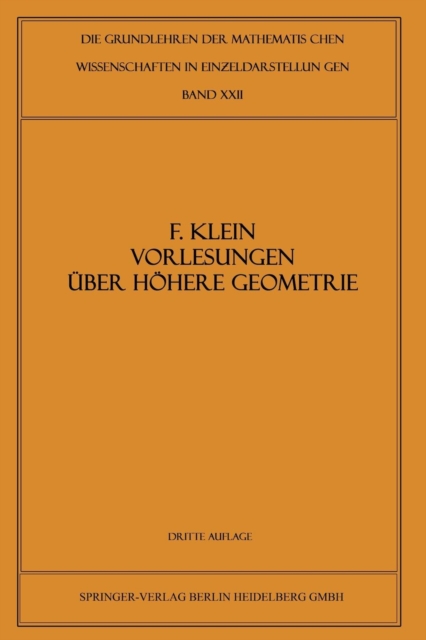 Vorlesungen UEber Hoehere Geometrie, Paperback / softback Book