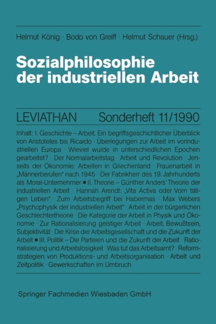 Sozialphilosophie der industriellen Arbeit, Paperback / softback Book