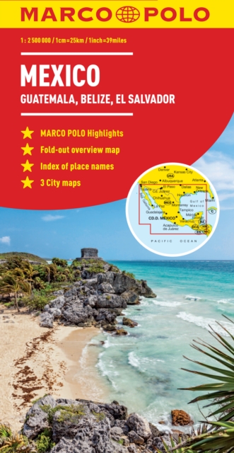 Mexico, Guatemala, Belize, El Salvador Marco Polo Map, Sheet map, folded Book