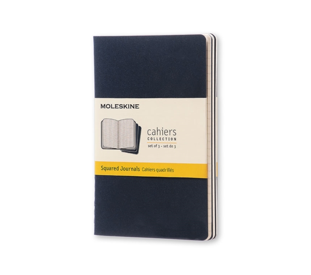 Moleskine Squared Cahier - Navy Cover (3 Set), Multiple copy pack Book