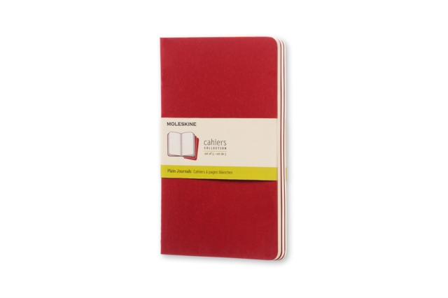 Moleskine Plain Cahier L - Red Cover (3 Set), Multiple copy pack Book