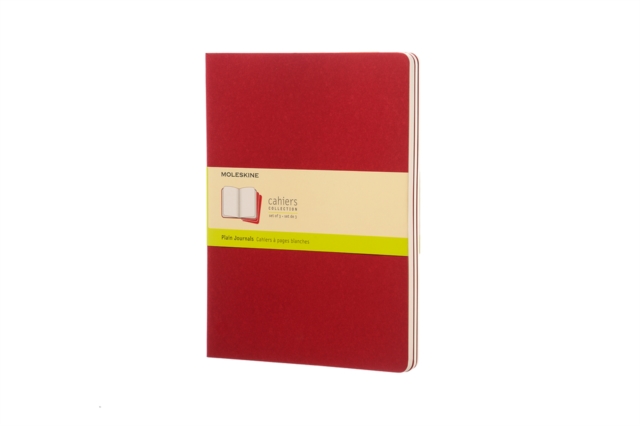 Moleskine Plain Cahier Xl - Red Cover (3 Set), Multiple copy pack Book