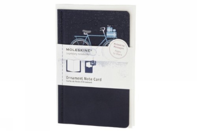 Moleskine Ornament Card Pocket - Snowy Bicycle, Cards Book