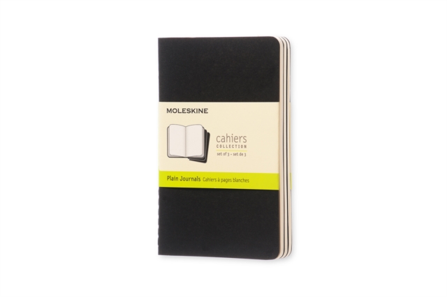 Moleskine Plain Cahier - Black Cover (3 Set), Multiple copy pack Book