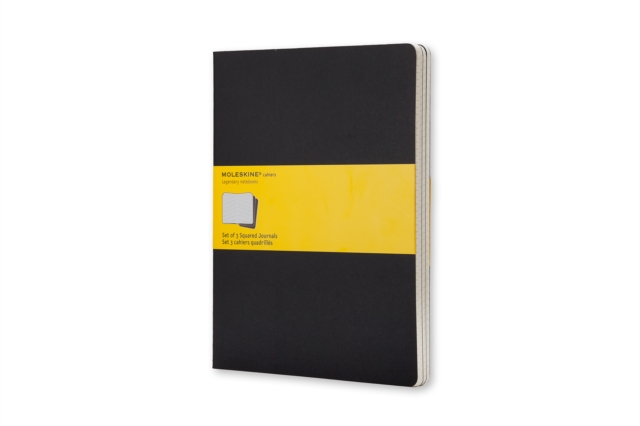 Moleskine Squared Cahier Xl - Black Cover (3 Set), Multiple copy pack Book