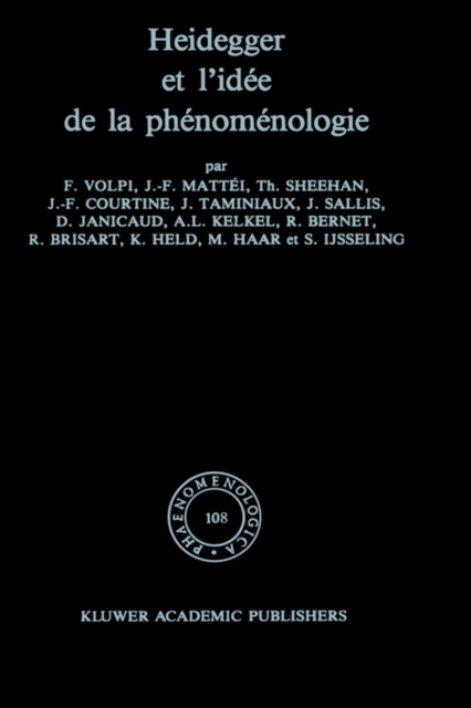 Heidegger et l'idee de la phenomenologie, Hardback Book