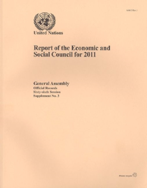 Report of the Economic and Social Council for 2011, Paperback Book