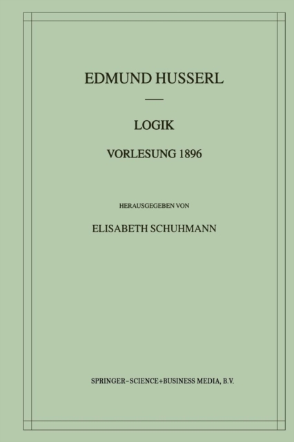 Logik Vorlesung 1896, Paperback / softback Book