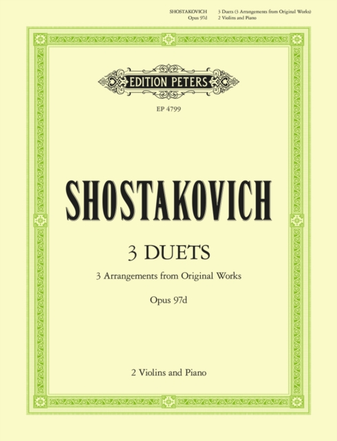 SHOSTAKOVICH 3 DUETS VIOLIN ENSEMBLE, Paperback Book