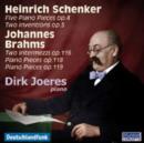 Heinrich Schenker: Five Piano Pieces, Op. 4/... - CD