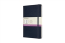 Moleskine Large Double Layout Plain and Ruled Hardcover Notebook : Sapphire Blue - Book