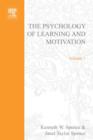 Psychology of Learning and Motivation - Kenneth W. Spence