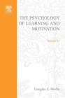 Psychology of Learning and Motivation : Advances in Research and Theory - Douglas L. Medin