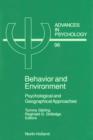 Behavior and Environment : Psychological and Geographical Approaches - eBook