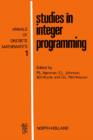 Studies in integer programming - eBook