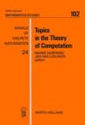 Topics in the Theory of Computation - eBook