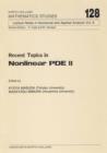 Recent Topics in Nonlinear PDE II - eBook