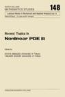 Recent Topics in Nonlinear PDE III - eBook