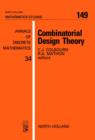 Combinatorial Design Theory - eBook
