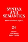 Modern Icelandic Syntax - Book