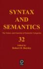 The Nature and Function of Syntactic Categories - Book