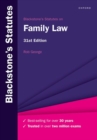 Blackstone's Statutes on Family Law - Book