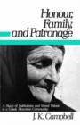 Honour, Family and Patronage : A Study of Institutions and Moral Values in a Greek Mountain Community - Book