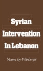Syrian Intervention in Lebanon - eBook