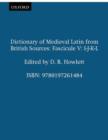 Dictionary of Medieval Latin from British Sources: Fascicule V: I-J-K-L - Book