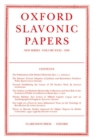 Oxford Slavonic Papers: Volume XXXI (1998) - Book
