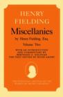 Miscellanies by Henry Fielding, Esq: Volume Two - Book