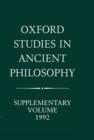 Methods of Interpreting Plato and his Dialogues : Oxford Studies in Ancient Philosophy: Supplementary Volume, 1992 - Book