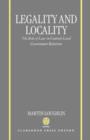 Legality and Locality : The Role of Law in Central-Local Government Relations - Book