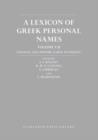 A Lexicon of Greek Personal Names : Volume V.B: Coastal Asia Minor: Caria to Cilicia - Book