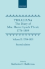Thraliana: The Diary of Mrs. Hester Lynch Thrale (Later Mrs. Piozzi) 1776-1809, Vol. 2: 1784-1809 - Book