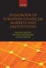 Handbook of European Financial Markets and Institutions - Book