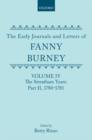 The Early Journals and Letters of Fanny Burney : Volume IV: The Streatham Years, Part II, 1780-1781 - Book