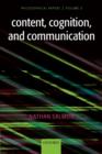 Content, Cognition, and Communication : Philosophical Papers II - Book