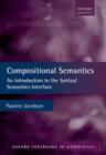 Compositional Semantics : An Introduction to the Syntax/Semantics Interface - Book