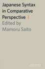 Japanese Syntax in Comparative Perspective - Book