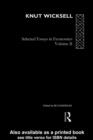 Knut Wicksell : Selected Essays in Economics, Volume 2 - Bo Sandelin