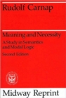 Meaning and Necessity : A Study in Semantics and Modal Logic - Book
