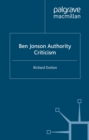 Ben Jonson: Authority: Criticism - eBook