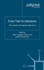 From Text to Literature : New Analytic and Pragmatic Approaches - eBook