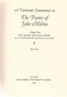 A Variorum Commentary on the Poems of John Milton : The Minor English Poems - Book
