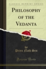 Philosophy of the Vedanta - eBook