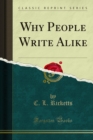 Why People Write Alike - eBook