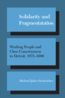 Solidarity and Fragmentation : Working People and Class Consciousness in Detroit, 1875-1900 - eBook