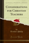 Considerations for Christian Teachers - eBook