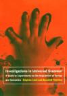 Investigations in Universal Grammar : A Guide to Experiments on the Acquisition of Syntax and Semantics - Book